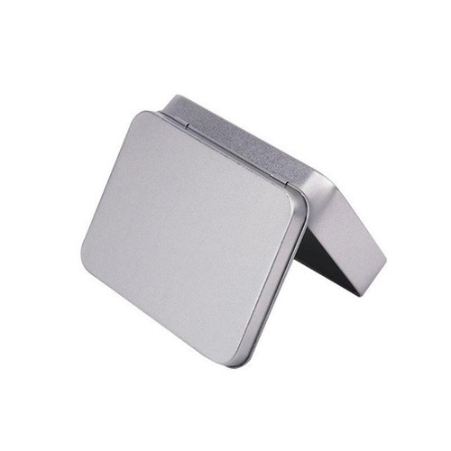 Small metal tin - silver, flip