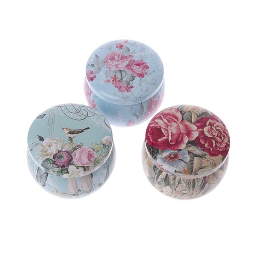 Retro round tin box - round,