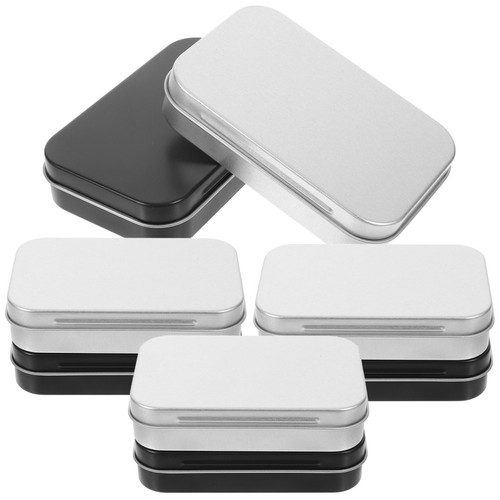 8pcs hinged lid tin - tin, box