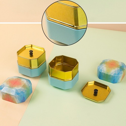 Cute tea can tin - 1x, octagon