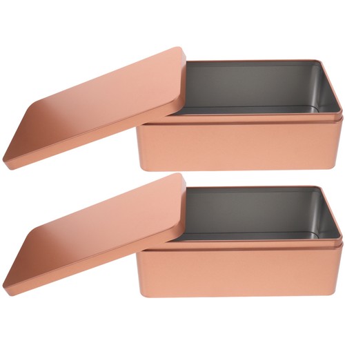 Small reusable tin box - tin, golden