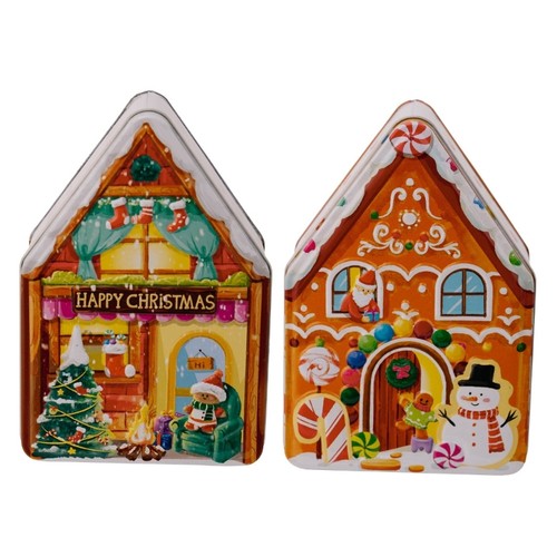 Holiday candy storage tin - holiday,