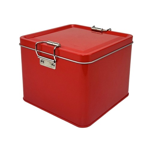 Square metal tin box - tin,