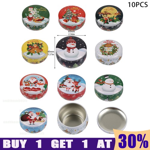 10pcs christmas metal tin - 10pcs,