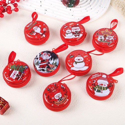 Tin box christmas coin purse - tin,