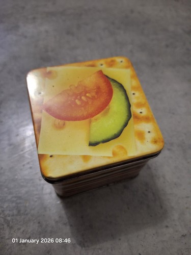 Tin cracker snack - box, candy