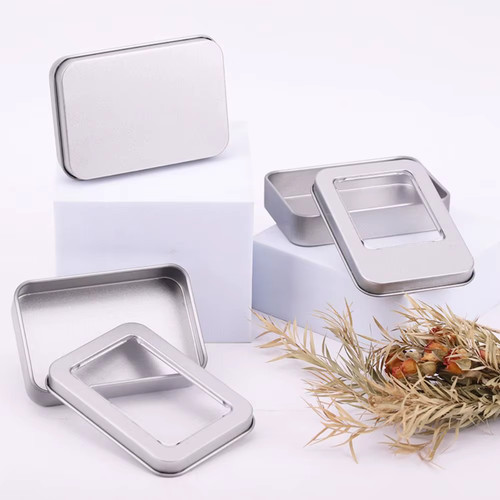 Rectangular tin storage box - rectangular,