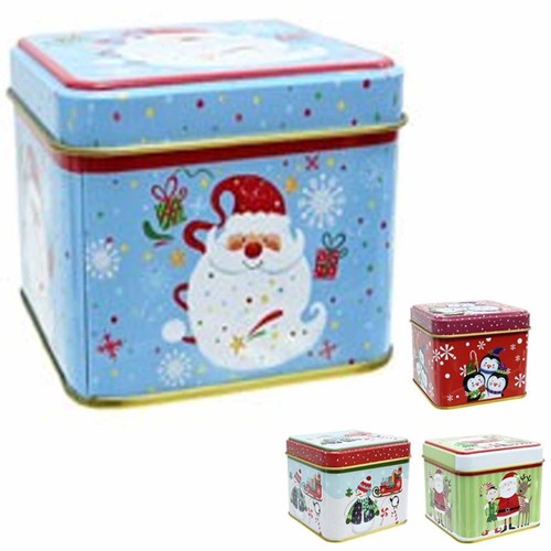 Square christmas tinplate - christmas,